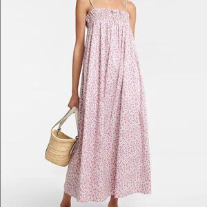 Tory Burch Floral Flowy Midi Dress Size 8 Pockets Ruffle Top